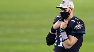 Carson Wentz pouts as Jalen Hurts shines